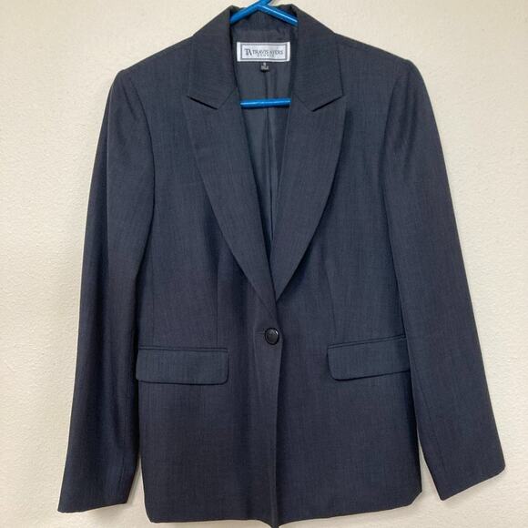 Travis Ayers Studio Women's Size 8 Suit Jacket Dark Blue Blazer Fully Lined - Picture 1 of 9